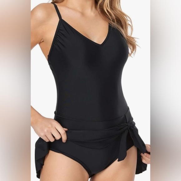 🆕 HUSMEU BLACK TUMMY CONTROL SWIMDRESS (3XL) - Picture 4 of 15
